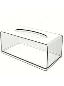 Transparent Desktop Tissue Box, Nordic Minimalist Style Tissue Paper Holder For Home, Restaurant, Living Room, Bedroom - Clear - View 5