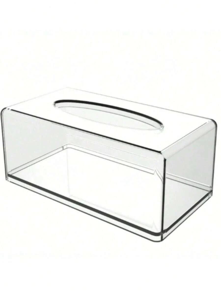 Caja de pañuelos de escritorio transparente, soporte de papel de seda de estilo minimalista nórdico para el hogar, restaurante, sala de estar, dormitorio