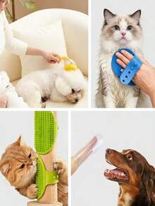 Bộ dụng cụ chải chuốt thú cưng, bao gồm bàn chải silicon mềm, bàn chải massage, bàn chải tắm, bàn chải thép, bàn chải loại bỏ lông rụng, dụng cụ chăm sóc cho chó và mèo để tắm, chải, massage, loại bỏ lông rụng. - Nhiều màu - Xem 2