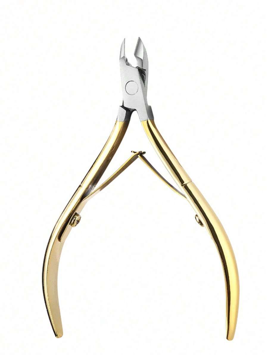 3 件套/1 套，经典不锈钢指甲钳套装，精准修剪手指甲和脚趾甲，凹形刀刃，专业角质层钳，去除死皮，无香型指甲护理工具（金色） - 金色 - 查看 1