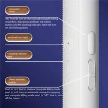 CHIGO Matamoscas eléctrico plegable 3 en 1 mejorado, con luz UV, trampa de insectos, recargable por USB, 300mAh, para dormitorio, camping, viajes - Blanco - Ver 7