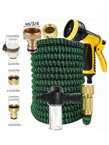 1 Set/Gardening Irrigation Hose, Sprinkler Equipment, Car Washing Retractable Hose, Household Cleaning Tool, Water Pipe, Long Handle Water Gun, Nozzle, Scratch-Resistant And Durable, Suitable For Balcony, Car Washing, Watering, Garden, Lawn, Yard, Sprinkler, All Seasons - B - View 13
