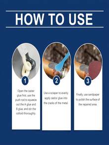 Jakehoe Metal Casting Glue, Casting Glue AB Adhesive Repair Agent, Waterproof Metal Sealant For Stainless Steel, Copper, Aluminum - A - View 4