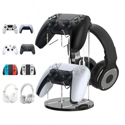 1 pieza Soporte universal de acrílico para colgar auriculares, soporte de escritorio desmontable para teléfonos, regalos de cumpleaños, mandos de juegos Switch, electrónica, consolas PS