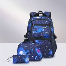 3pcs/Set (Backpack, Pencil Case, Handbag) Boys' School Bag, Durable Starry Sky Backpack, Large Capacity Fashion Bag Suitable For School, Commuting And Travel - Sets - View 10