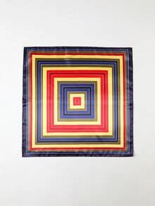 1 pezzo Sciarpa quadrata da 60 cm con stampa geometrica minimalista, accessorio versatile da donna per capelli, collo, uso quotidiano, spiaggia, vacanza, viaggio - Multicolore - Visualizzare 10