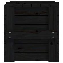 Caja de almacenaje madera maciza de pino negra 58x40 5x42 cm multifunzionale e grande capacità risparmia spazio e facile da pulire stabile e estetico ideale per sala da pranzo sala da pranzo e camera da letto - nero - Visualizzare 9