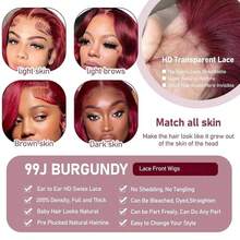 200% Density 34 Inch 13*4 Straight HD Transparent Lace Front Wigs With Baby Hair - Pre Plucked Pre Bleached Lace Frontal Wigs Glueless With Natural Hairline - Brazilian Virgin Pre Cutting Pre Pulling Pre Ironing Lace Closure Wigs Frontal Glueless - Wear And Go No Glue Needed No Skills Human Frontal Hair Wigs Glueless Weaves Wigs For Women Daily Use Blended Hair - SBUG/99J - View 9