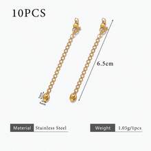 10pcs Stainless Steel Extension Extended Tail Chains Lobster Clasps Connectors DIY Jewelry Making Findings Bracelet Necklaces - Extension Chain - View 15