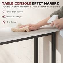HOMCOM Table de banc - Blanc - Voir 3