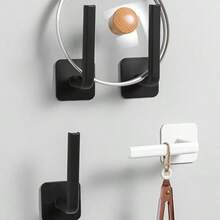 1/3pcs Self-Adhesive Wall Hooks - Strong White Bathroom Towel Hooks - Kitchen Towel Racks - Sticky, Heavy Duty, Waterproof, Suitable For Bathroom Towel Racks, Tea Towel Racks - Multicolor - View 1