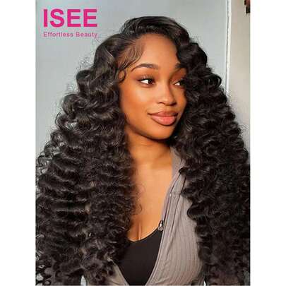 ISEE Tóc giả nửa đầu dạng sóng nhẹ, làm từ tóc thật, có dây rút, không đường may, màu tự nhiên, dài 16-28 inch, độ dày 180%, vừa vặn thoải mái, chất lượng cao, không keo, không ren, thích hợp sử dụng hàng ngày cho người mới bắt đầu.