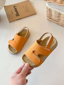 1双极简儿童凉鞋，柔软防滑魔术贴婴儿凉鞋 - 橘色 - 查看 7