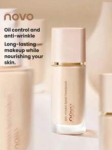 NOVO Long-Lasting Flawless Anti-Dullness Foundation, Concealing Color Correcting Hydrating, Suitable For All Skin Types, Creamy Texture, Holiday Party Gift, Best Shade - 02#Natural Color - View 4