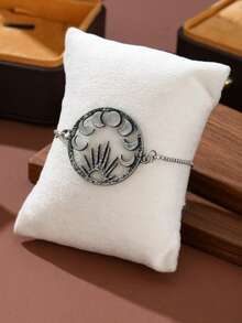 1件装时尚简约镂空月亮图案派对礼物手链，可调节完美设计饰品，周年纪念礼物 - 手鍊 - 查看 5