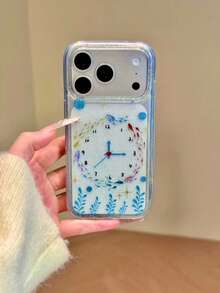 小鱼时钟手机壳，兼容 17 Pro Max、17 Pro、17 Air、17、15、16 Pro Max、14 Pro、13、12、11，软质后盖，适合作为送给女孩的礼物 - 藍色小魚時鐘 - 查看 3