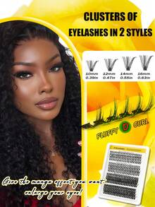 320pcs C-Curl Natural Lashes Set, 30D+40D+60D+80D Mixed Density Black, Suitable For Beginners, Synthetic Manga Classic False Eyelash Clusters, Long-Lasting And Durable, Suitable For Daily Makeup, Parties, Weddings, Christmas, Music Festivals - C - 查看 2