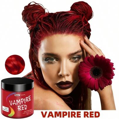 IIIMEIDU Semi-Permanent Hair Dye, Red Hair Coloring Cream, Plant-Based Gentle Formula - No Bleach, Damage-Free Hair Dye, Retouch & Color-Fixing Hair Dye Cream - Easily Create Hair Color, Suitable For Halloween, Christmas, Holiday Parties