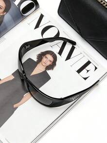 Gafas de sol de mujer con marco negro, protección UV, estilo de playa de verano - Negro - Ver 5