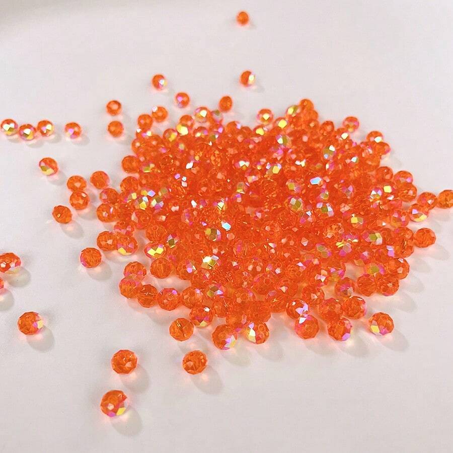 105/80/60/60颗,4/6/8/10毫米奥地利水晶珠,带孔夜光高级珠子,超闪亮,适用于珠宝制作、DIY手链项链工艺品 - 橘紅色 - 查看 1