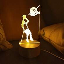 1pc Modern Basketball Shooting Night Light, Suitable For Various Room Types As Desktop Decor Lamp - Home Decor, Add Festive Atmosphere, Perfect Gift For Birthday Party And Holidays, Basketball Design, Cute Decor, Compact Design, Decorative Lamp, Mood Lighting, Room Decor - 黃色 - 查看 4