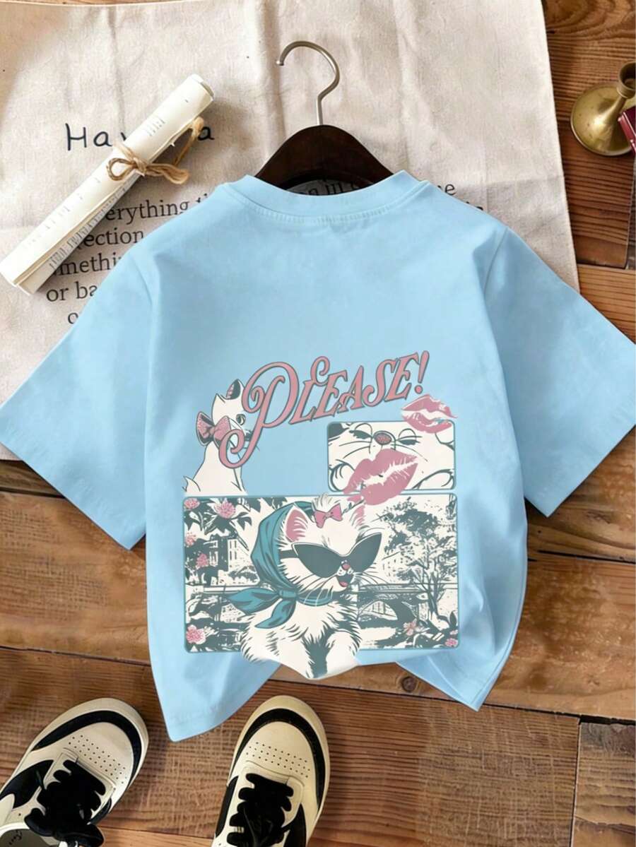 Treasured Memories White Oversized T-Shirt - Sky Blue - View 1