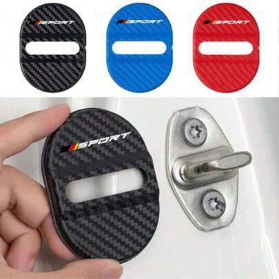 4pcs Car Door Lock Protector, Sports Style Shock Absorbing Cushion With Sealing Anti-Rust Protection, Thick Anti-Collision Sticker Suitable For Audi, MG, BYD And Other Models
