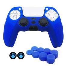 1 Set 5 Controller Protective Case + 10pcs Joystick Cap, Thickened Silicone, Anti-Slip Texture Design Anti-Drop Anti-Scratch Anti-Sweat, Enhanced Gaming Experience, Bottom Large Opening For Charging Dock - View 10