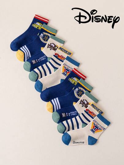 Disney 10/5 双正品汽车圣诞新年儿童袜子，加厚保暖冬季男女童袜，卡通动画地板袜，舒适家居袜，趣味新奇礼物袜