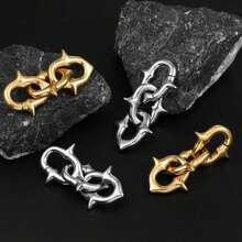 1pc 316L Stainless Steel 3-Chain Earring Gravity Ear Expander Hook-Style Body Piercing Jewelry 6G/4G Earlobe Decor Ear Hole Expander Daily Wear Accessory - Star - View 2