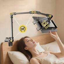 Justerbart surfplatteställ Telefonfäste Flervinklat fäste för lat surfplatta Liggande skrivbord Sängkant Roterbart Hopfällbart 3 sektioner Armstöd Robust - Visa 10