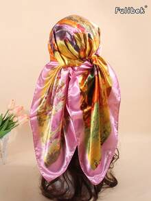 1 chiếc khăn quàng cổ/khăn bandana in họa tiết dài 90cm, phụ kiện thời trang nữ phù hợp cho bãi biển, kỳ nghỉ và sinh hoạt hàng ngày, giúp làm nổi bật trang phục của bạn trong dịp lễ. - Hồng - Xem 5