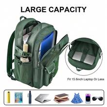 Mesh Backpack 36L Large Heavy Duty Casual Daypack For School And Outdoor Activities With Inner Laptop Compartment, Durable Polyester Material - Xanh lá cây đậm 34L - Xem 3