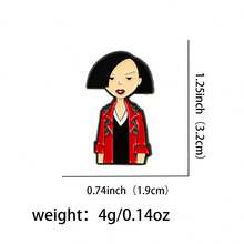 Cute Cartoon Girls Enamel Pins Funny Anime Figures Brooch Lapel Pin Badge On Backpack Clothing Accessories Fashion Jewelry Friends Gifts - Black - View 13