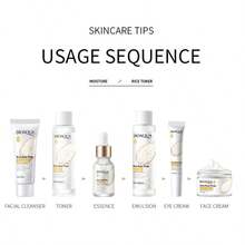 6PCS BIOAOUA Rice Facial Skin Care Set | Women's Facial Skin Care Set | Cleanser Hydration Eye Cream Face Cream Complete Skin Care Set Hydrating, Moisturizing, Healthy Skin Great Gift For Holidays - Collagen - 查看 4