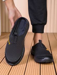 Men's Breathable Mesh Slip-On Casual Sports Non-Slip Shoes - Black - View 6