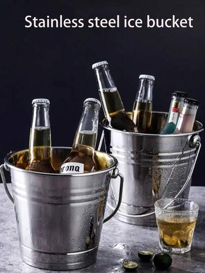 Thùng đựng đá bằng thép không gỉ dày dặn - Di động, thích hợp cho KTV, quán bar, đựng rượu sâm panh, sử dụng thương mại - Phù hợp cho khách sạn, gia đình, đựng đồ ăn nhẹ và bia.