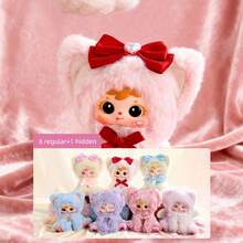 1个毛绒盲盒，可爱ABS脸猫咪玩偶吊坠，360°旋转眼睛，6款常规款+1款隐藏天使毛绒猫款（4%概率），女孩收藏甜美礼物（非毛绒） - 隨機一個 - 查看 4