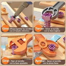 Caja de herramientas de juguete para atornillar, juguete educativo de ensamblaje para niños, taladro eléctrico y destornillador - 126 piezas - Ver 7