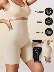 1pc Women's High Waist Shaping Shorts, Tummy Control, Butt Lifting, Body Shaping, Flat Abdomen, Seamless Waist Trainer - 黑色 2 - 查看 9
