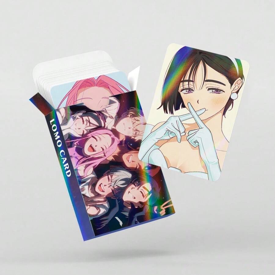1pc Set Of 30 Alien Stage Cards - 30pcs Holographic Alien Stage Accessories Cards, High-Quality Double-Sided Photo Cards With Rich Character Art And Vivid Designs, Suitable For Collection And Album Decoration, Perfect Birthday Gift For Anime Fans - Multicolor - View 1
