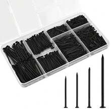 For Hanging Pictures Assortment Kit - 650Pcs Small Nails, Finishing Nails, Hanging Nails, Picture Nails, Wall Nails For Hanging, Pin Nails - 650PcsBlackNails - View 1