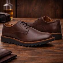 Sapato Social Masculino Mocassim Casual Oxford Confortável Estiloso Tratorado Leve Esporte Fino Derby Premium Loafer para Trabalho e Dia a Dia - Marrom - Visão 4