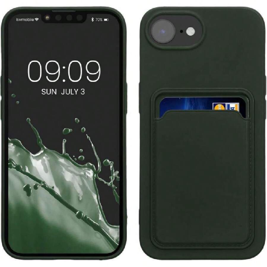 Wallet Case Compatible With Apple 16e - Protective Wallet Case With Card Slots - Dark Green, 43355382 - Cadet Blue - View 1