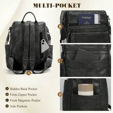 Men's Fashion Backpack Handbag PU Leather Men's Backpack Convertible Backpack Men's And Women's Casual Shoulder Bag With Tassel For Back To School - Multicolor - View 6