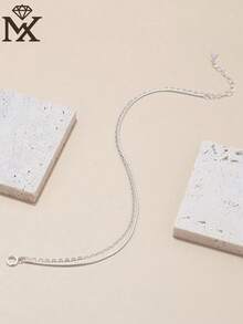 SYMFNY 1条简约925银蛇骨链双层手链，适合日常通勤、约会和外出佩戴 - 銀色 - 查看 4