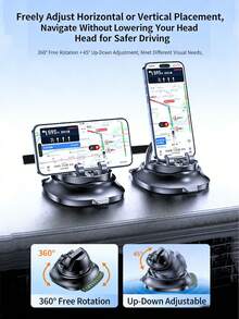 1pc Car Phone Holder, Rotatable Dashboard Mount, Anti-Slip Navigation Bracket, Temporary Parking Luminous License Plate (Retractable), Multi-Function Bracket, Dashboard Phone Number Plate, Glasses Card Slot - A - View 4