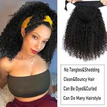 Tóc giả xoăn xù kiểu Afro, mật độ 180%, làm từ tóc thật loại 10A, không cần keo dán, dành cho nữ. - Natural Black - Xem 5