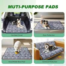 1pc New Pet Pee Pad, Waterproof Anti-Slip Washable Reusable Dog Urine Mat With Paw Print & Silhouette Pattern - L - View 8
