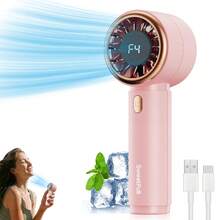 sweetfull Handheld High-Speed Turbo Cooling Fan, Portable USB Rechargeable 5-Speed Adjustable Personal Outdoor Cooling Mini Fan, Suitable For Travel, Beach, Cruise, School, Party, Essential For Summer Cooling - Multicolor - View 9